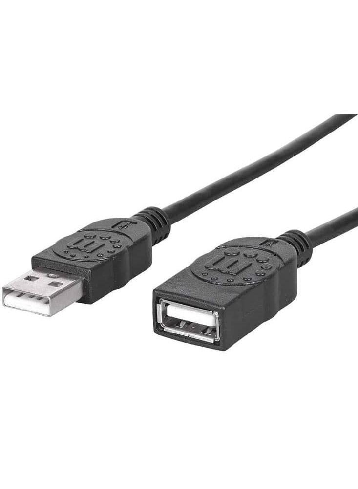 مانهاتن مانهتن كابل سرعة عالية USB 2.0 كابل من USB 2.0 Type-A Male إلي Type-A Female بسرعة 480 Mbps طولة 1.8 متر - أسود - Image 2