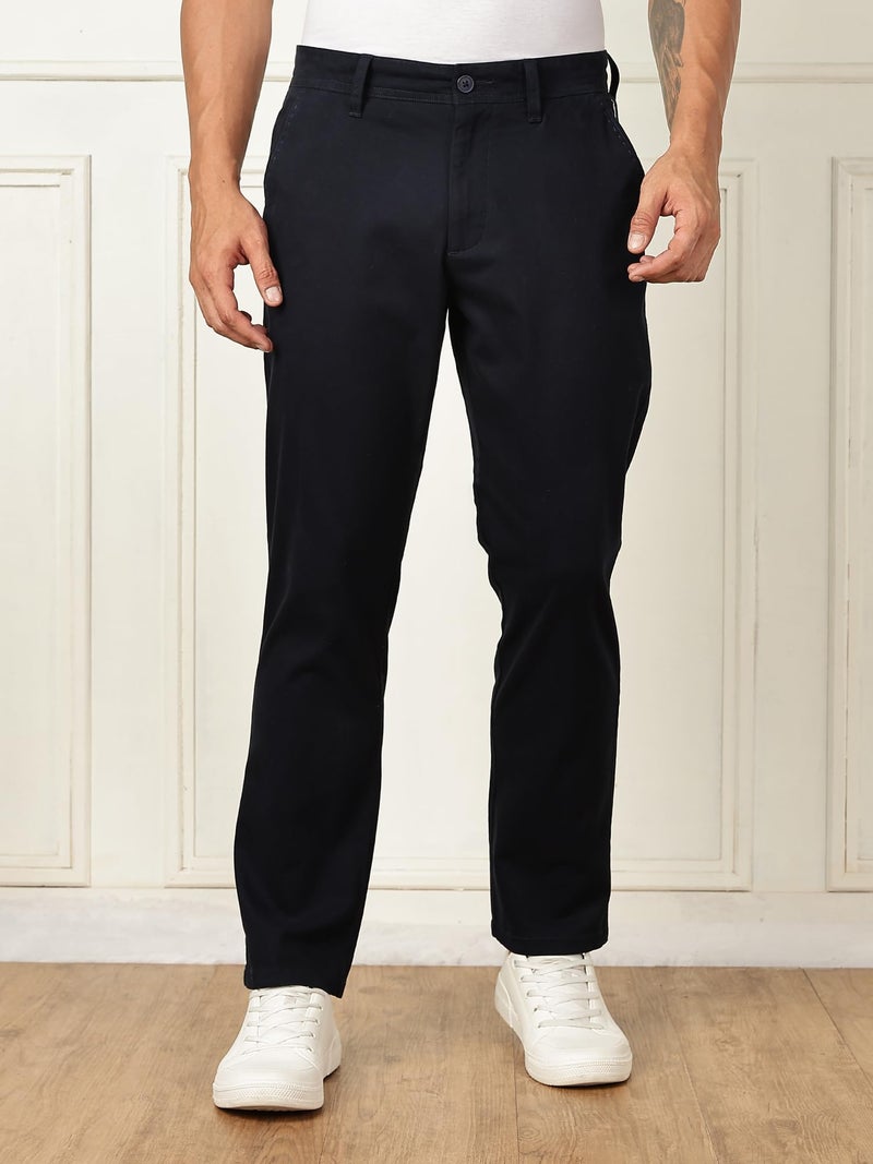 Thomas Scott Men's | Solid | Light Weight | Breathable Fabric | 4 Pockets | Regular Fit | Trouser | Chinos | Pants for Men (CCBT139_Navy_34) - Image 3