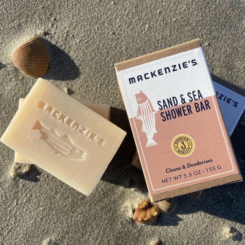Mackenzies بار الاستحمام ماكنزيز رمال البحر هدايا للنساء هدايا للرجال هدايا ساحلية صابون بار طبيعي مرطب ملح البحر أوزون حمضيات 55 أونصة - Image 5