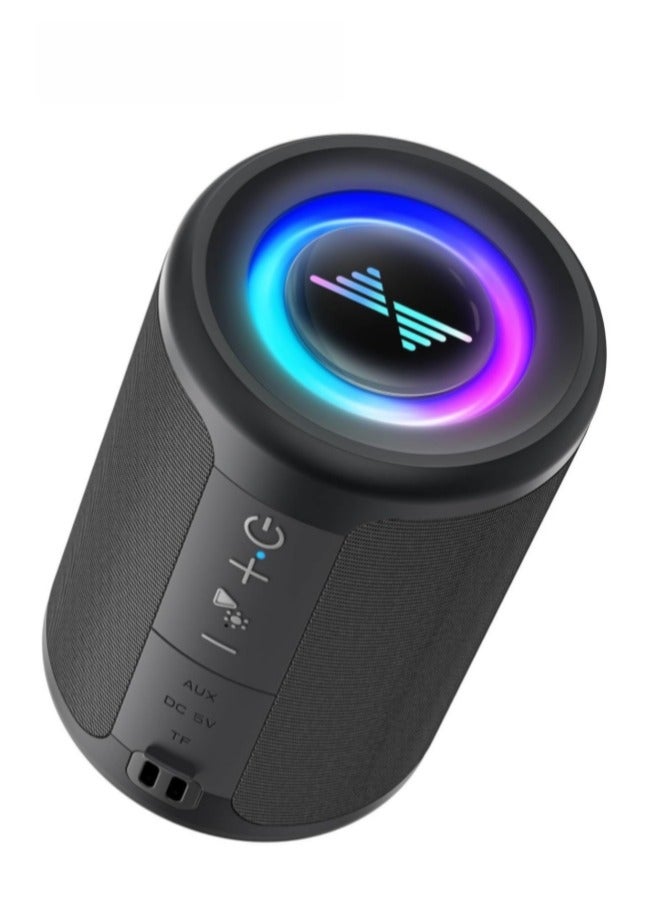 Small Portable Bluetooth Speaker with Lights, TWS Stereo Surround Sound, Type C Powered, Bluetooth 5.3, AUX TF Card Input, Wireless for Outdoor Home, Coolest Gifts - Image 1