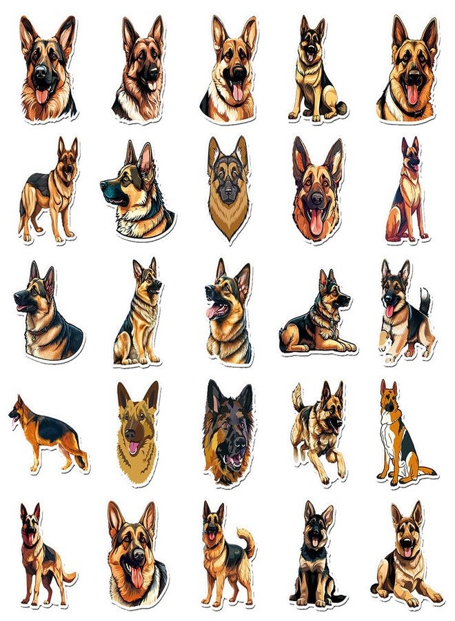 Ratgoo German Shepherd Stickers for Teens Boys Girls Kids|50 Pcs|Cartoon Cute Vinly Waterproof Stickers for Laptop Tablet Flasks Cars Bottles Phone Luggage Notebook,Dog Decal Pack(German Shepherd-50Pcs) - Image 2