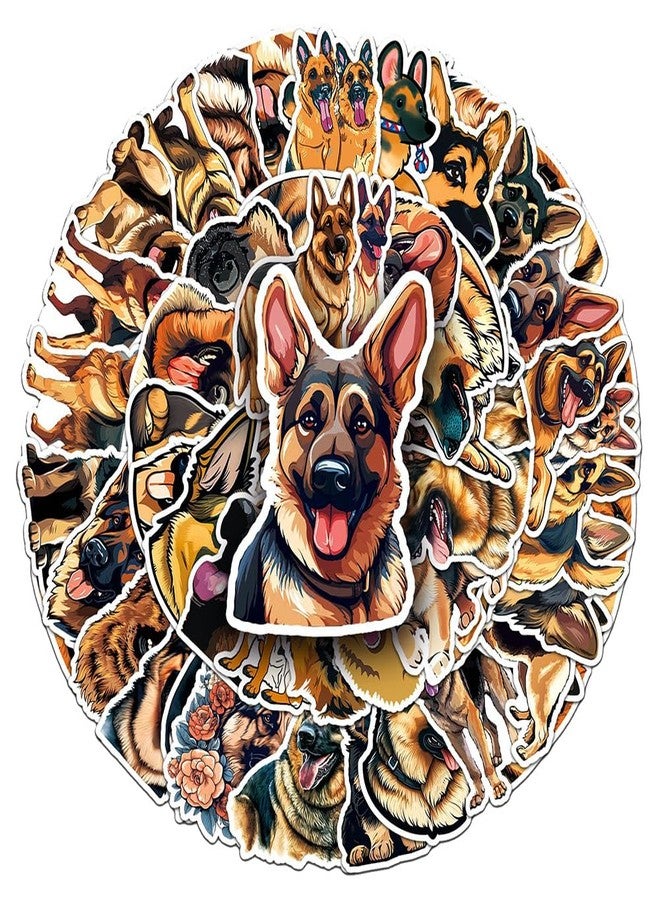Ratgoo German Shepherd Stickers for Teens Boys Girls Kids|50 Pcs|Cartoon Cute Vinly Waterproof Stickers for Laptop Tablet Flasks Cars Bottles Phone Luggage Notebook,Dog Decal Pack(German Shepherd-50Pcs) - Image 1