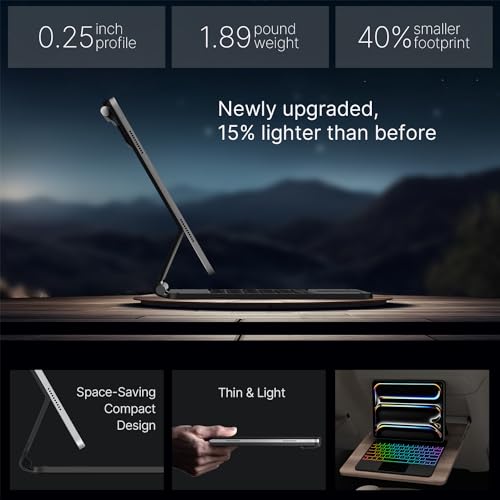 typecase Keyboard Case for iPad Pro 13-inch (M5 2025/M4 2024), Magic Keyboard with 11 Colors Backlight, Keyboard Case with Pencil Holder, Multi-Touch Trackpad, Easy-Set Magnetic Stand, Carbon Fiber - Image 5