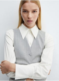 Striped Button Down Waist Coat