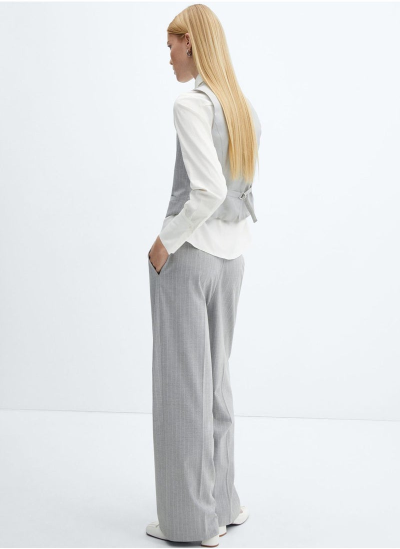 MANGO - Striped Button Down Waist Coat - Image 1