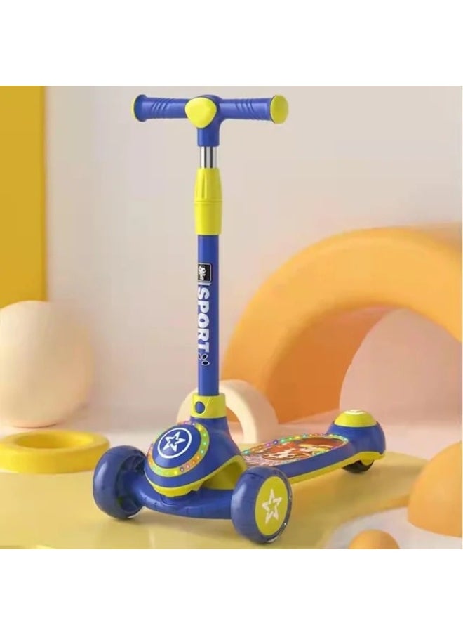 Prime **Super Star Kids Scooter – 3 Wheels with Light-Up Design and Music (Blue Color)**  - Image 1