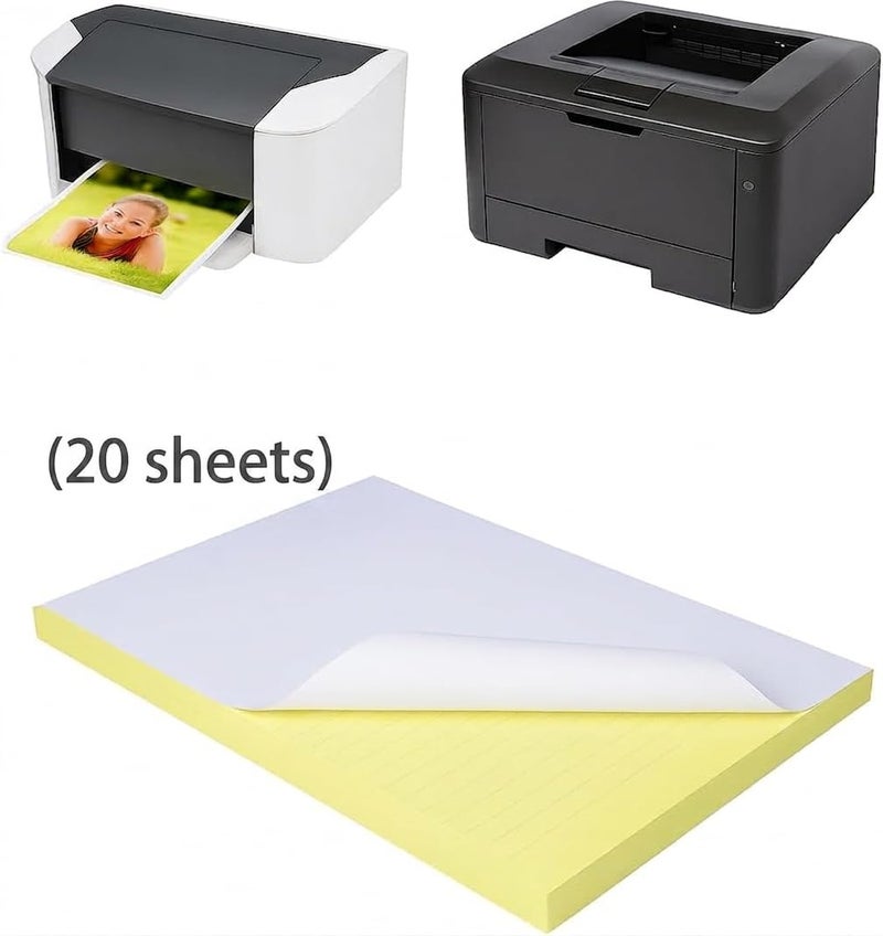 20 Sheets Premium A4 Sticker Paper – Glossy Self-Adhesive Label Paper for Inkjet & Laser Printers, Easy Peel, Clear Print, Rich Colors, Multipurpose for Crafts, Photos & Labels - Image 1