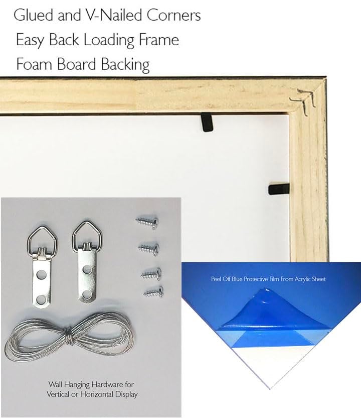 The Simple Things 20x20 Shadow Black Box Display Frame with White Acid-Free Backing UV Acrylic & Hanging Hardware - with 3/4" Usable Depth - Great Magazine Display Solid Wood Frame Shadowbox - Image 5