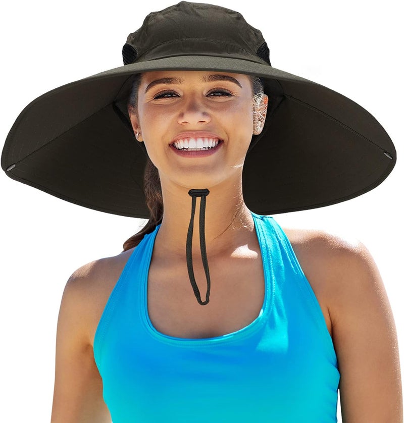 Leotruny Women Super Wide Brim Sun Hat UPF50+ Waterproof Bucket Hat for Fishing, Hiking, Camping - Image 1