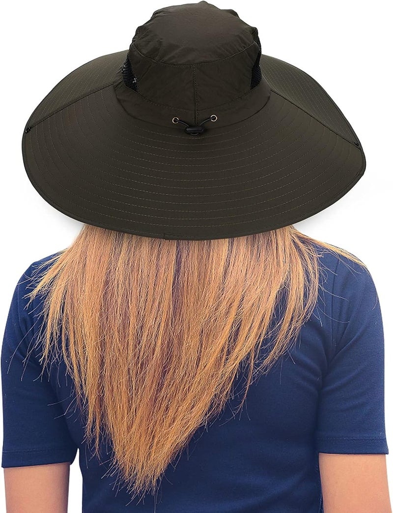 Leotruny Women Super Wide Brim Sun Hat UPF50+ Waterproof Bucket Hat for Fishing, Hiking, Camping - Image 2