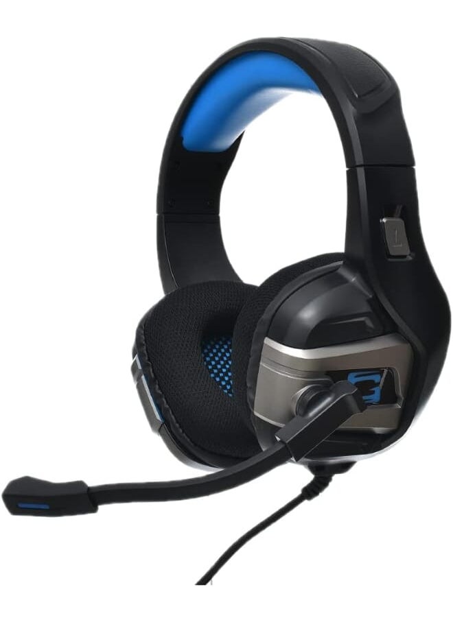 ERXUNG GM200 High Quality Gaming Surrounding Headset With Noise Cancelation Microphone USB+3.55mm Jack For PC & Playstation - Black Blue  - Image 3