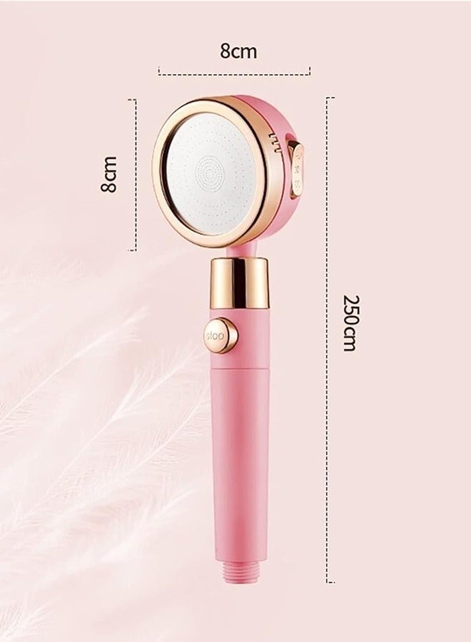 كيلا رأس دش رأس دش رأس دش موفر للمياه رأس دش مطري عالي الضغط 3 أوضاع دوار لتعديل ضبط الحمام مجموعة رأس دش وردي اللون، مع 5 قطع عنصر تصفية （وردي） - Image 4