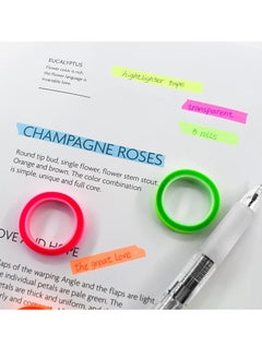 Peachjoy 10 Rolls Highlighter Tapes, 0.23inch x 16.4ft Colored Transparent Tape Fluorescent Neon Tape Removable Highlighters for Reading Taking Notes at Class Home Office  - Image 4