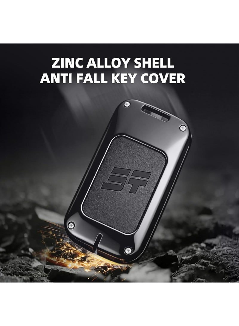 Adando Car Key Shell Case for Jetour G700 2025-2026 Models, Zinc Alloy & PU Protective Smart Key Cover, Full Protection Key Fob Housing (Ring, Black) - Image 5