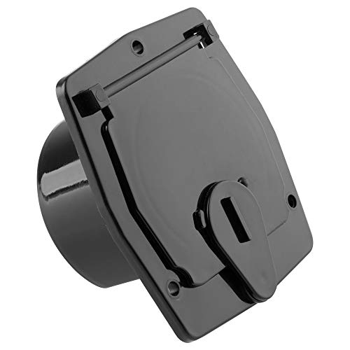 Halotronics RV Square Electrical Cable Hatch for 30 Amp Cords (Black) - Image 1