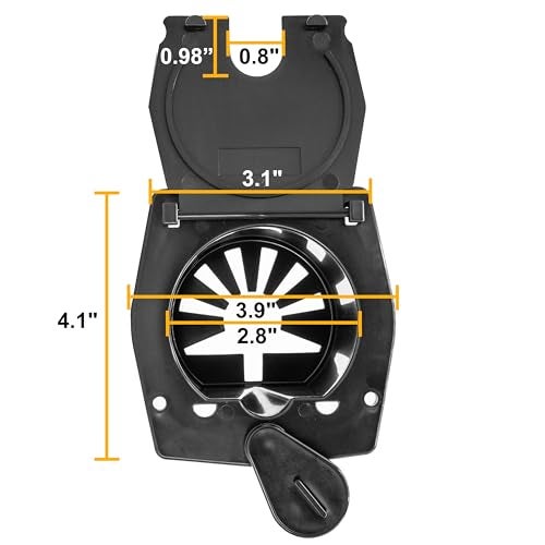 Halotronics RV Square Electrical Cable Hatch for 30 Amp Cords (Black) - Image 3