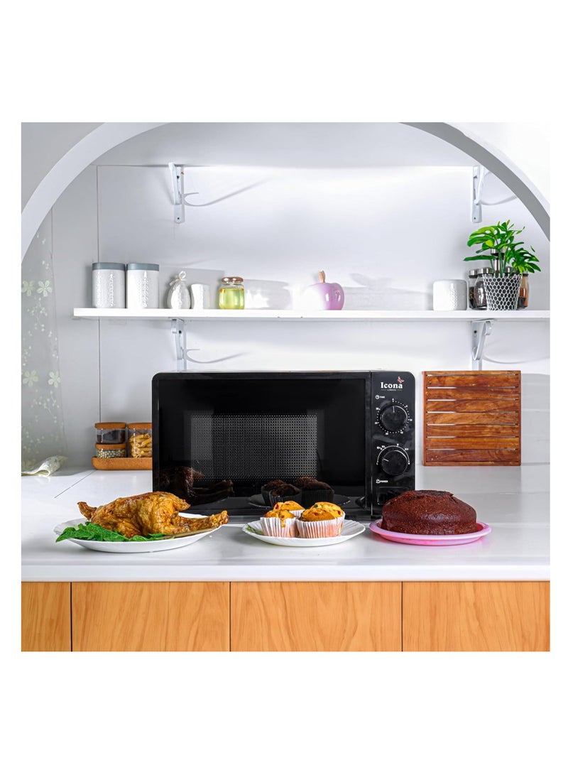 Icona 20L Digital Touch Control Microwave Oven – 1100W Built-In Microwave with Timer, Dishwasher-Safe, Stainless Steel Inner Cavity, Left-Hinged Door, White - Image 3