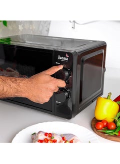 ICONA Icona 20L Digital Touch Control Microwave Oven – 1100W Built-In Microwave with Timer, Dishwasher-Safe, Stainless Steel Inner Cavity, Left-Hinged Door, White  - Image 4
