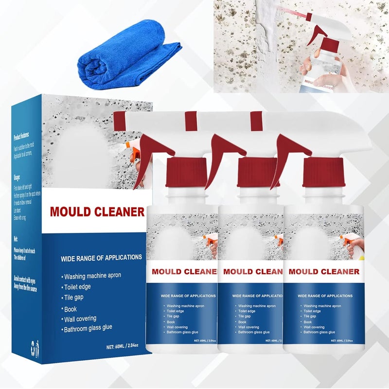 woobles Mildew Cleaner Foam, Mould Cleaner Spray, Household Mildew Removal Foam Spray, for Tub/Tilex/Wall/Bathroom Floor/Kitchen, 60ml (3) 3 - Image 1
