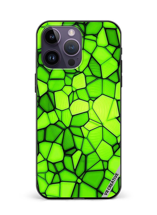 VR CREATIVE Protective Case Cover For Apple iPhone 15 Pro Max Green Abstract Design Multicolour - Image 1