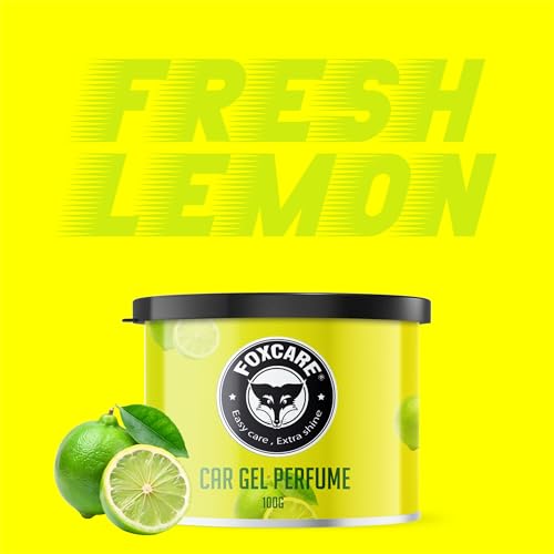 Foxcare Fresh Lemon Gel Perfume 100g | Long Lasting Car Air Freshener Gel | Odor Eliminator for Car Interior Home Office | Fresh Lemon Fragrance Car Perfume | Premium Car Accessories - Image 3