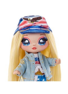 Na! Na! Na! Surprise Glam Series 2 Erika Featherton - Patriotic Eagle-Inspired 7.5" Fashion Doll With Blonde Hair And Metallic Clip-On Eagle Purse, 2-In-1 Gift, Toy For Kids Ages 5 6 7 8+ Years  - Image 3