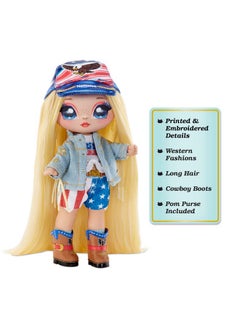 Na! Na! Na! Surprise Glam Series 2 Erika Featherton - Patriotic Eagle-Inspired 7.5" Fashion Doll With Blonde Hair And Metallic Clip-On Eagle Purse, 2-In-1 Gift, Toy For Kids Ages 5 6 7 8+ Years  - Image 4