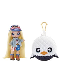 Na! Na! Na! Surprise Glam Series 2 Erika Featherton - Patriotic Eagle-Inspired 7.5" Fashion Doll With Blonde Hair And Metallic Clip-On Eagle Purse, 2-In-1 Gift, Toy For Kids Ages 5 6 7 8+ Years  - Image 1
