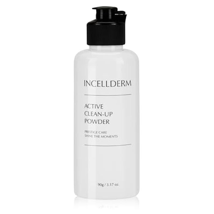 INCELLDERM Active Clean-Up Powder 90g (3.17oz) | Water-Activated Facial Cleanser with Papain Enzymes | Gentle Exfoliation and Skin Barrier Support | Plant-Based Formula - Image 1