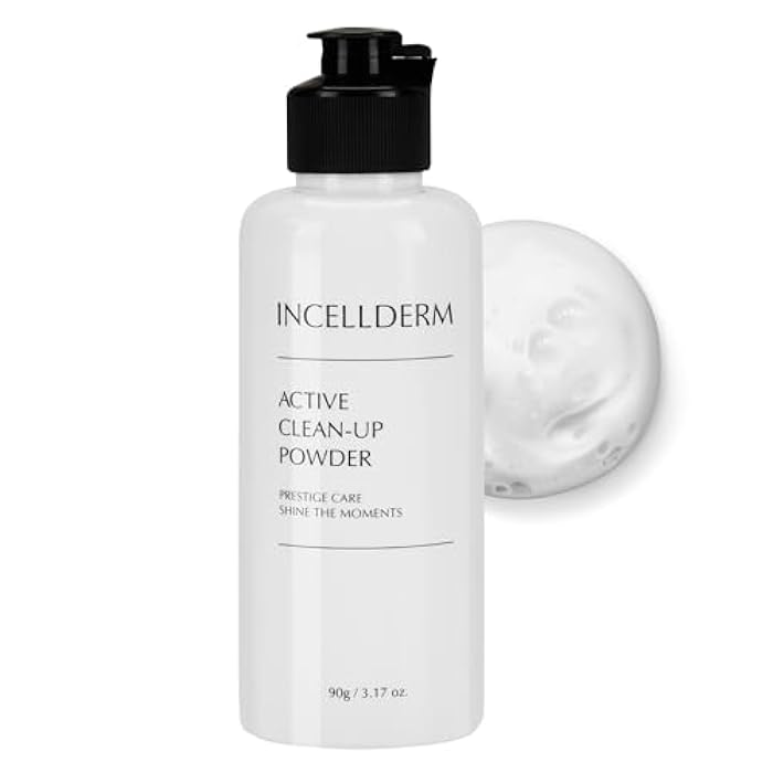 INCELLDERM Active Clean-Up Powder 90g (3.17oz) | Water-Activated Facial Cleanser with Papain Enzymes | Gentle Exfoliation and Skin Barrier Support | Plant-Based Formula - Image 2