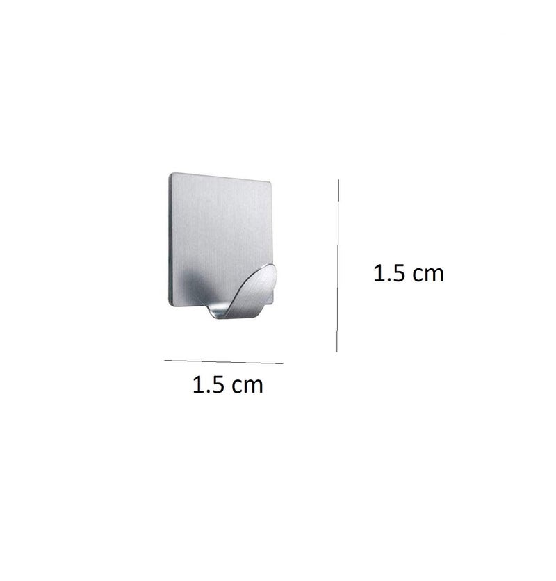 advancedestore Multipurpose Small Square Stainless Steel Adhesive Wall Hooks - Load Capacity Upto 2.5 Kg (Pack of 6)moq - Image 2