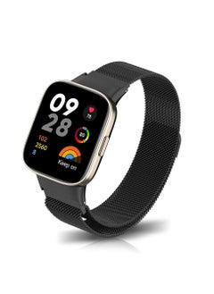 Y&D Replacement Band for Redmi Watch 3, Stainless Steel Metal Strap with Magnet, Mesh Breathable Compatible Xiaomi 3 Smart (Black)  - Image 1