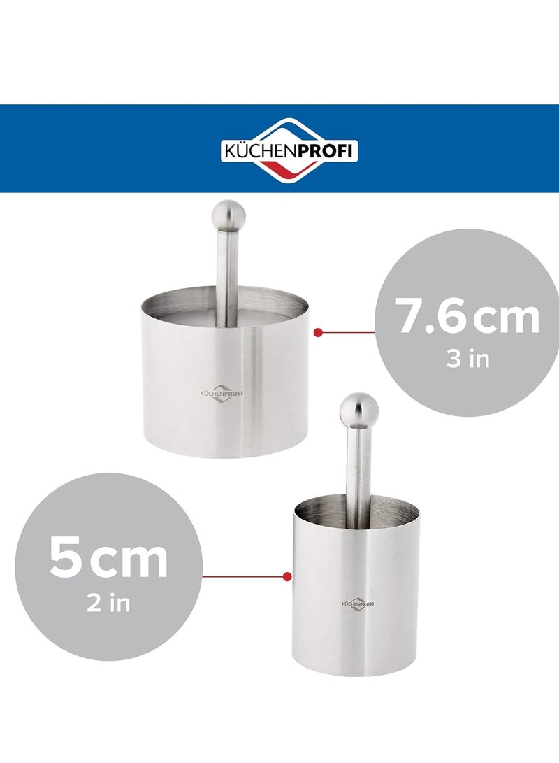 KUCHENPROFI Küchenprofi Stainless Steel 6-Piece Forming Rings with Tamper/Pushers, Silver - Image 3