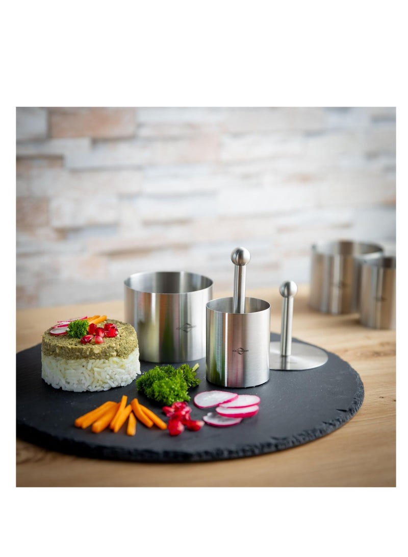 KUCHENPROFI Küchenprofi Stainless Steel 6-Piece Forming Rings with Tamper/Pushers, Silver - Image 5