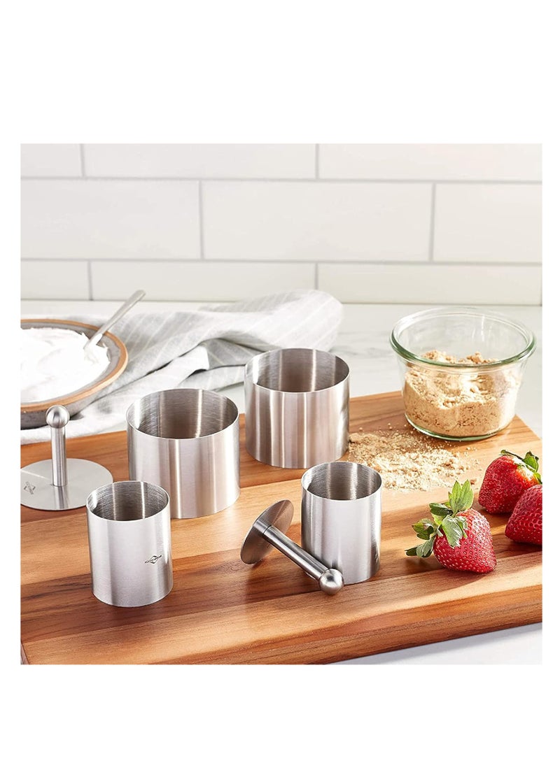 KUCHENPROFI Küchenprofi Stainless Steel 6-Piece Forming Rings with Tamper/Pushers, Silver - Image 2