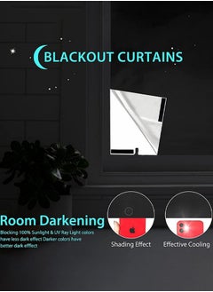 GUDOO Portable Blackout Curtains With Self  Adhesive Fasteners For Bedroom Nursery and Attic Blackout Curtains Length 200 cm Width 145 cm  - Image 4
