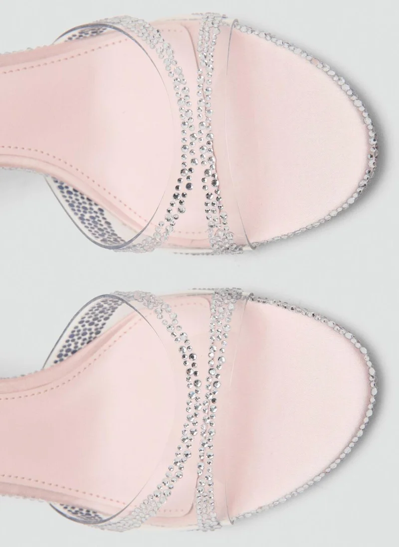 MANGO  Heeled sandals with rhinestone straps for Women | Best Price UAE
