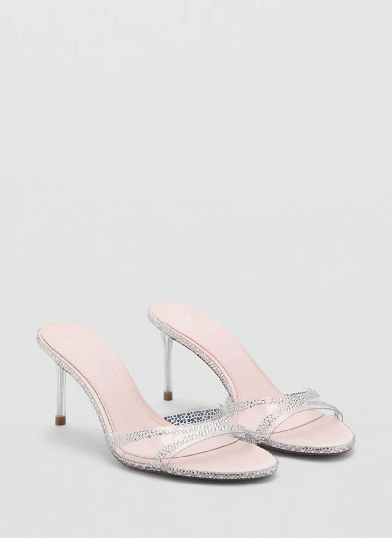 MANGO  Heeled sandals with rhinestone straps for Women | Best Price UAE