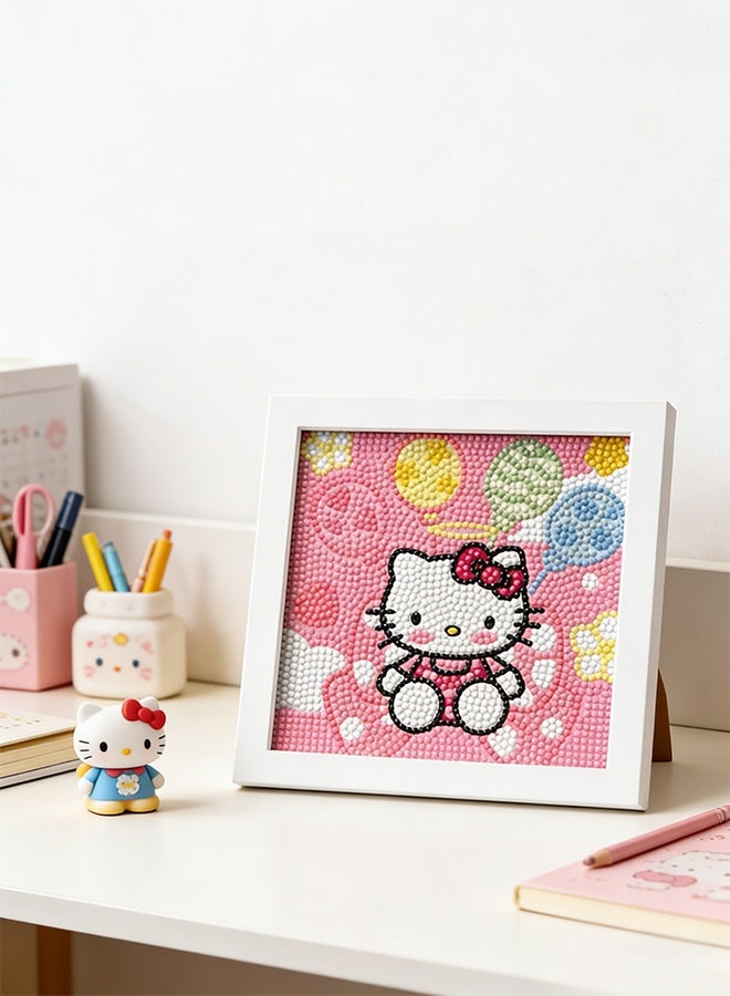 Sanrio Hello Kitty DIY Diamond Art Kits Kids with Wooden Frame Easy-5D Diamond Art Painting Kits,Mini Diamond Art Painting for Home Wall Decor(6.69x6.69 inch) - Image 5