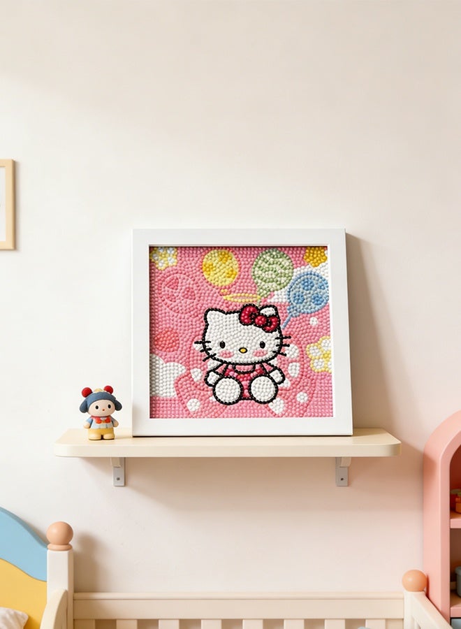 Sanrio Hello Kitty DIY Diamond Art Kits Kids with Wooden Frame Easy-5D Diamond Art Painting Kits,Mini Diamond Art Painting for Home Wall Decor(6.69x6.69 inch) - Image 4
