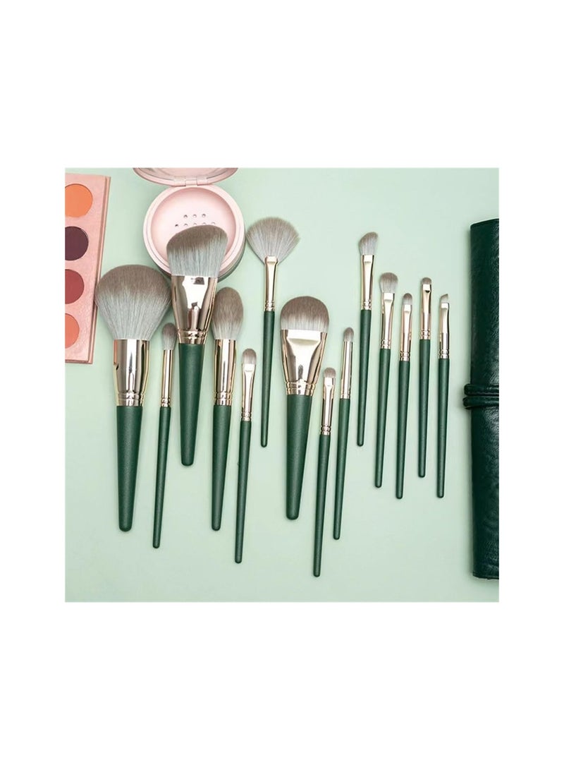 Mn 14pcs Green Cloud Makeup Brush Set Blush Brush Eyeshadow Brush Portable Beauty Tools - Image 5