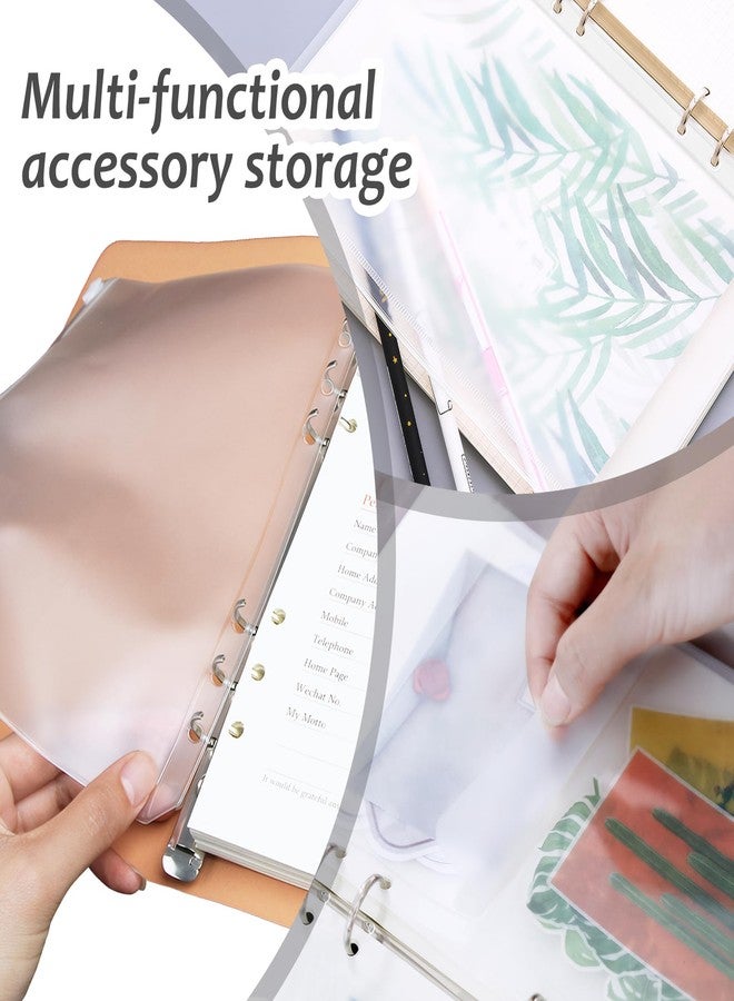 braxan A5 Planner Inserts, 20pcs Binder Pouch, A5 Organizer Dividers Binders,Waterproof Ring Binder Pocket Sleeves, Zipper Folder Pockets, Clear Accessories Sheet Protectors - Image 3