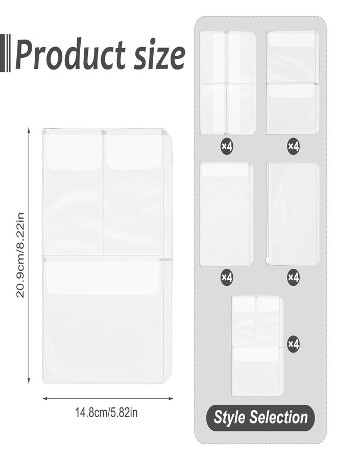 braxan A5 Planner Inserts, 20pcs Binder Pouch, A5 Organizer Dividers Binders,Waterproof Ring Binder Pocket Sleeves, Zipper Folder Pockets, Clear Accessories Sheet Protectors - Image 2