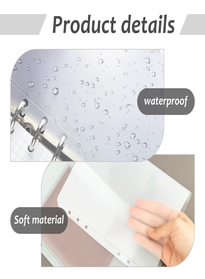 braxan A5 Planner Inserts, 20pcs Binder Pouch, A5 Organizer Dividers Binders,Waterproof Ring Binder Pocket Sleeves, Zipper Folder Pockets, Clear Accessories Sheet Protectors - Image 5