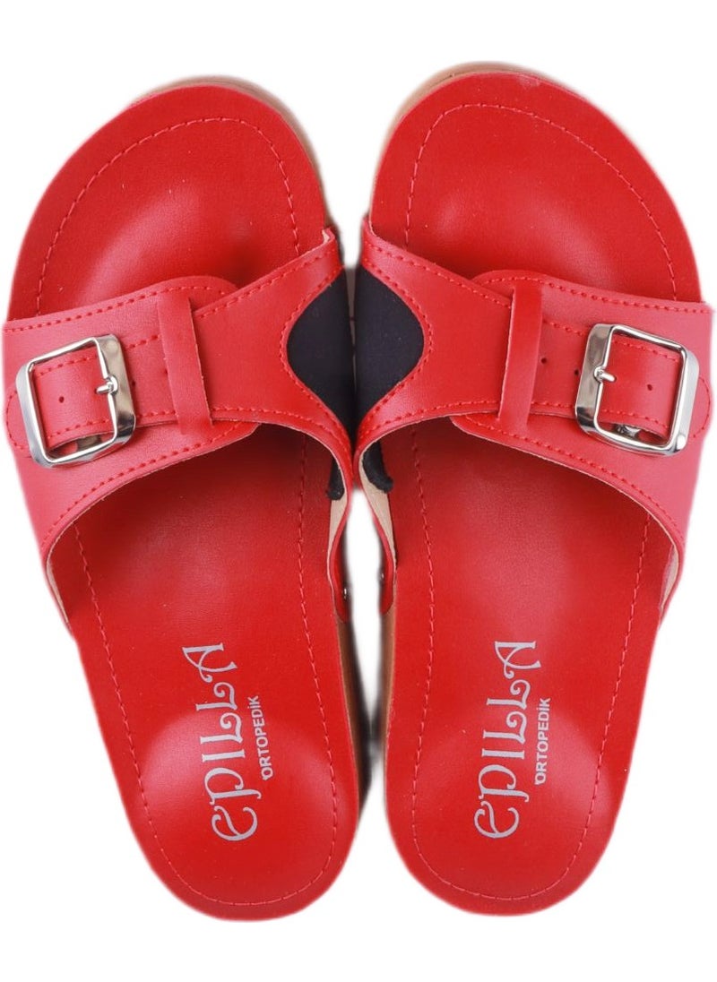 Epilla Women's Red Full Orthopedic Daily Epin Heel Spur Slippers  - Image 3
