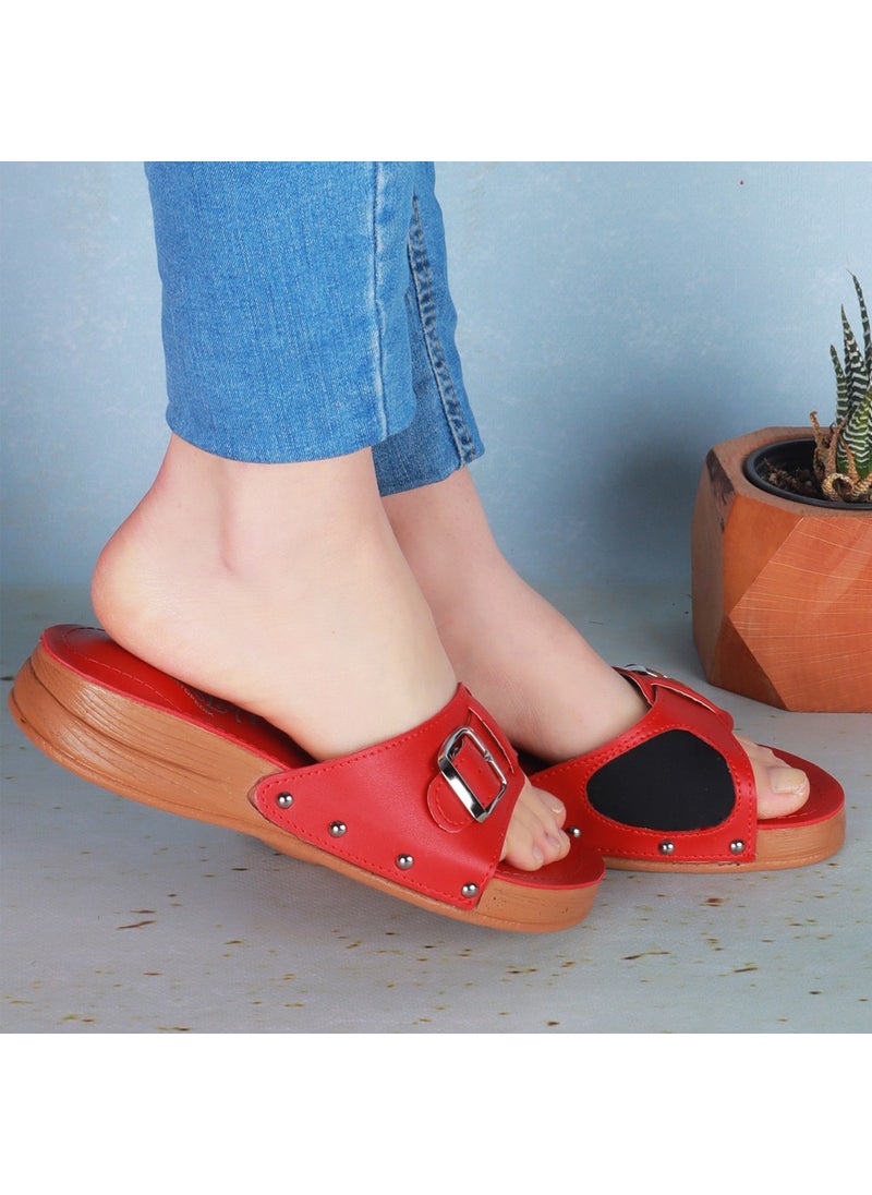 Epilla Women's Red Full Orthopedic Daily Epin Heel Spur Slippers  - Image 4