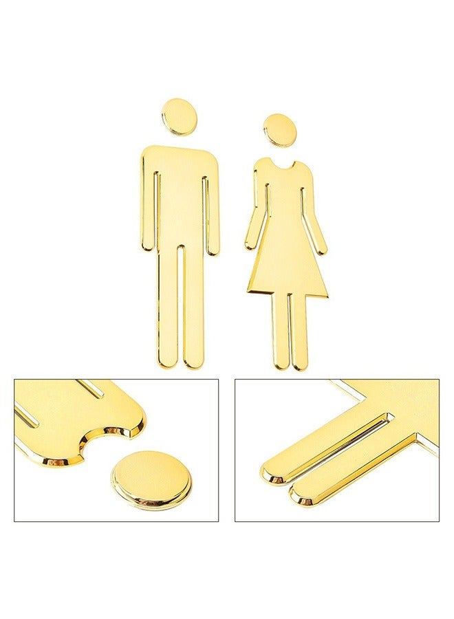 GMORO Toilet Signs Self Adhesive for Ladies and Gentlemen, Washroom Door Signs for Home Hotel Office Store Parking Restaurant - Image 2