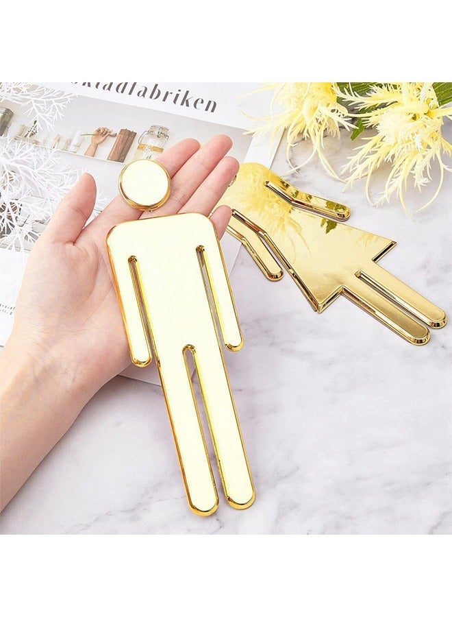 GMORO Toilet Signs Self Adhesive for Ladies and Gentlemen, Washroom Door Signs for Home Hotel Office Store Parking Restaurant - Image 4