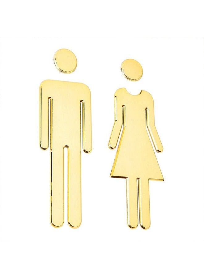 GMORO Toilet Signs Self Adhesive for Ladies and Gentlemen, Washroom Door Signs for Home Hotel Office Store Parking Restaurant - Image 1