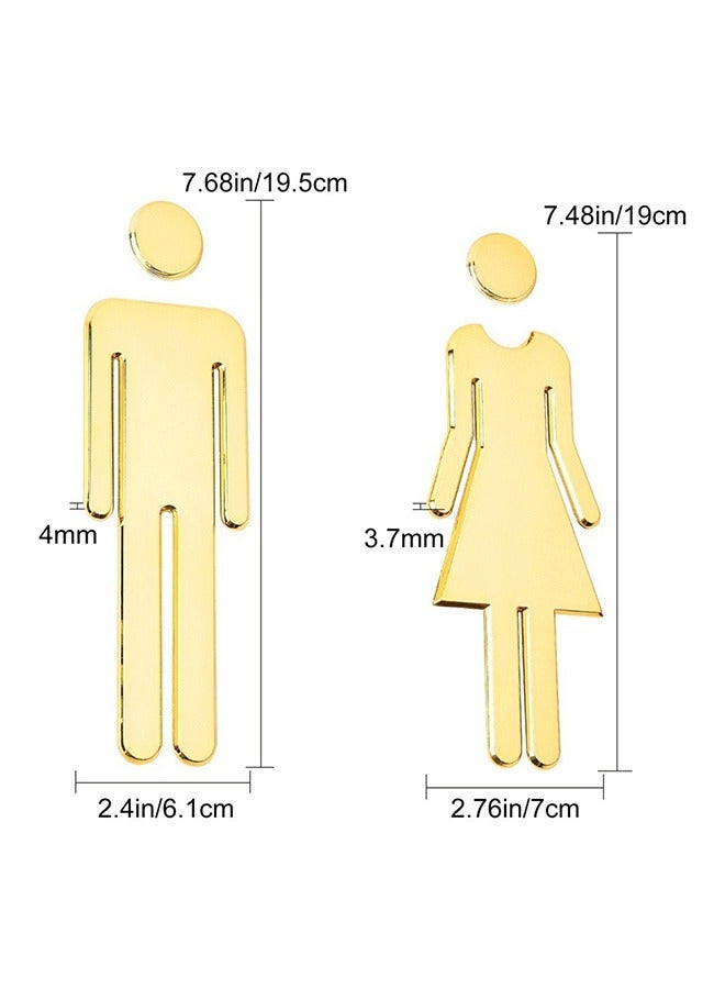GMORO Toilet Signs Self Adhesive for Ladies and Gentlemen, Washroom Door Signs for Home Hotel Office Store Parking Restaurant - Image 3